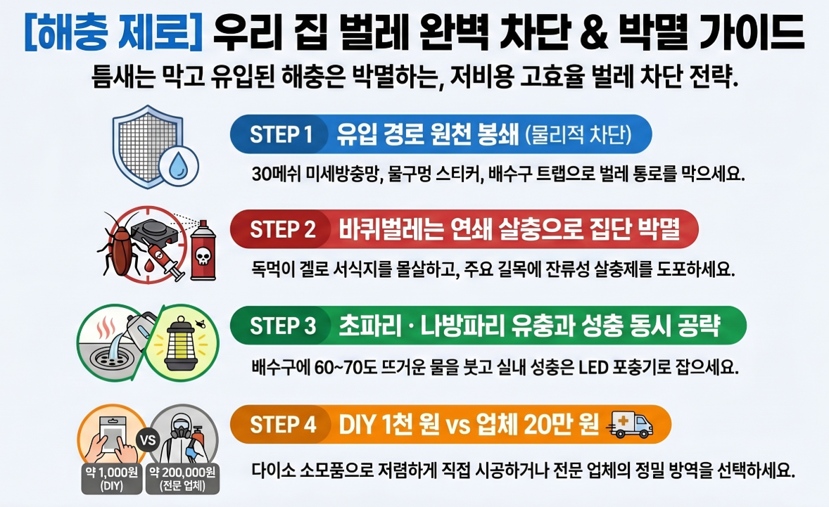 우리 집 벌레 완벽 차단 및 박멸 가이드