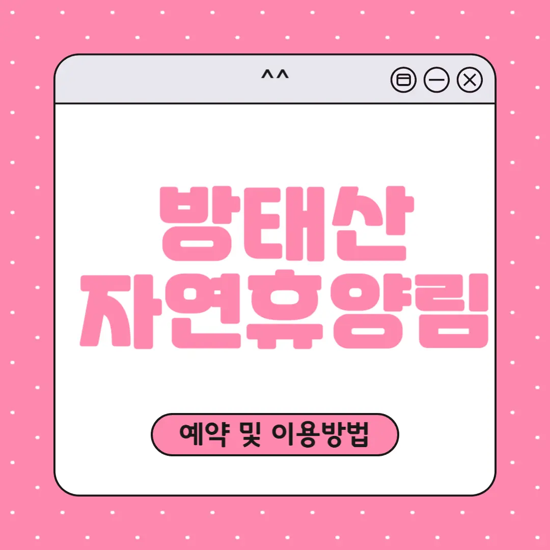 방태산 자연휴양림 예약하기