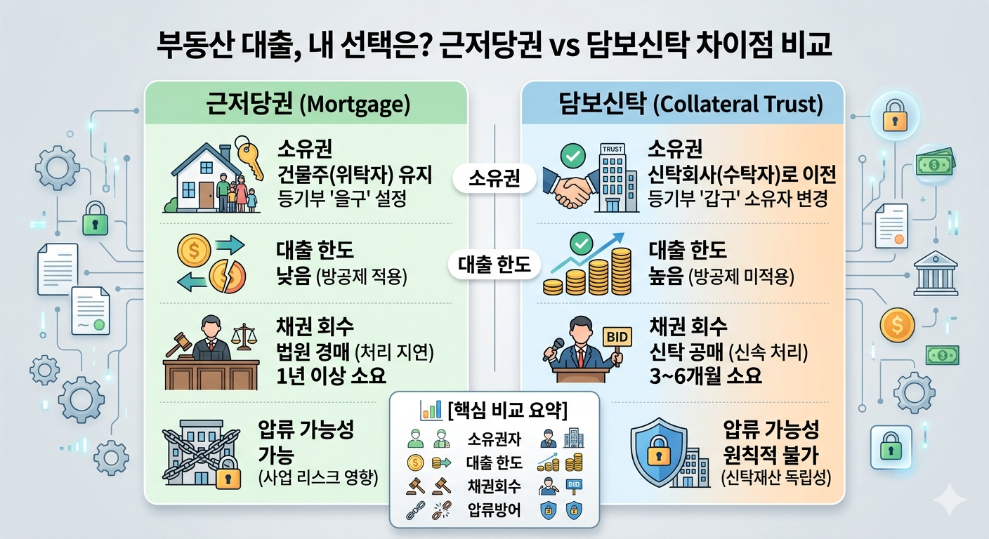 부동산 담보신탁 vs 근저당권 차이, 등기부 갑구와 을구의 전쟁!! 방공제란?