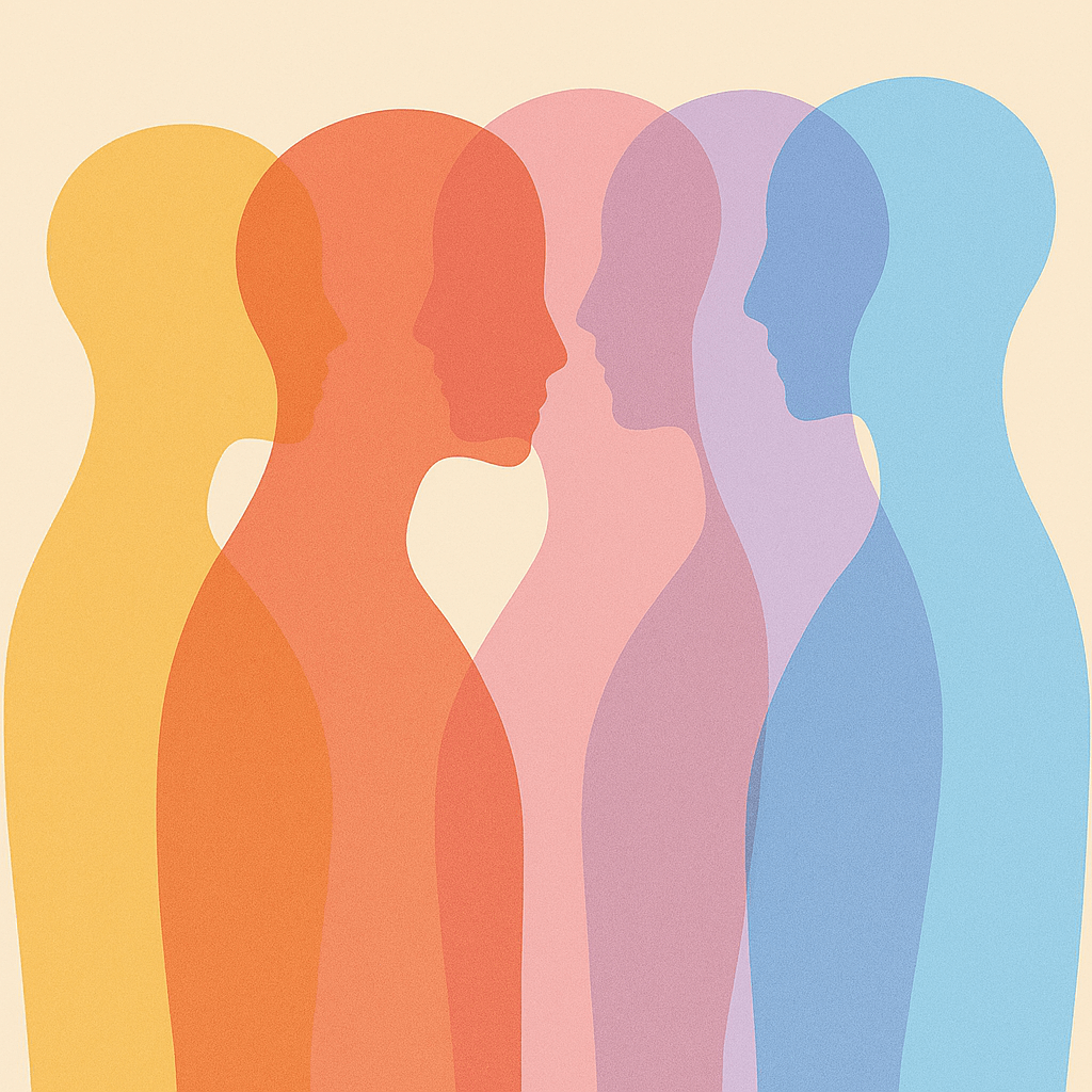 질 들뢰즈의 되기 개념을 상징하는 추상적 인물 변형 이미지