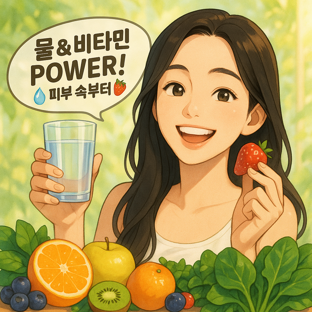 물 &amp; 비타민 POWER! 💧🍓 피부 속부터 채우자!