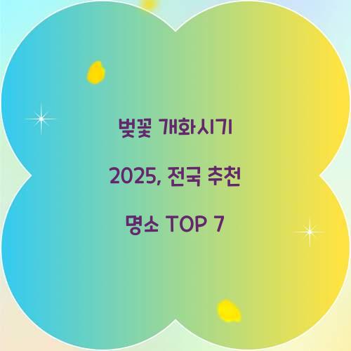 벚꽃 개화시기 2025