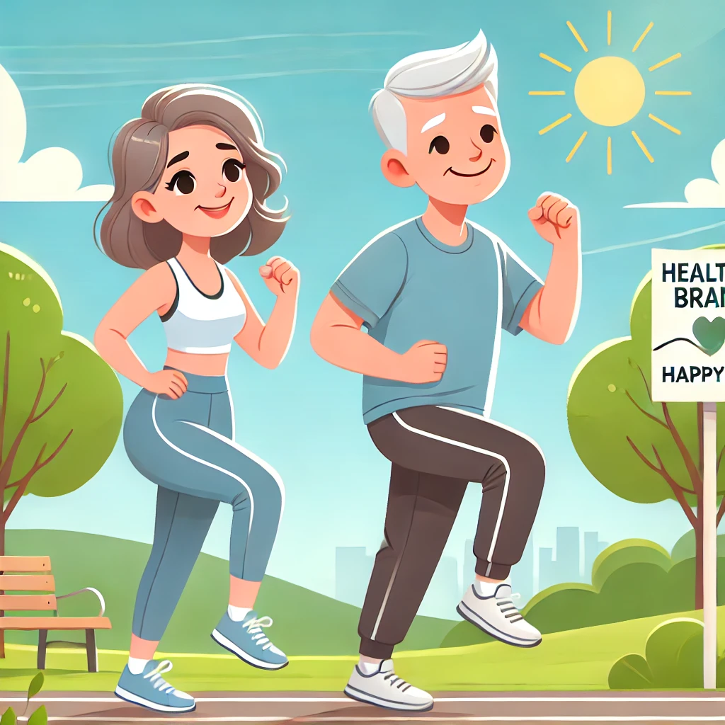 열심히 런닝하는 부부