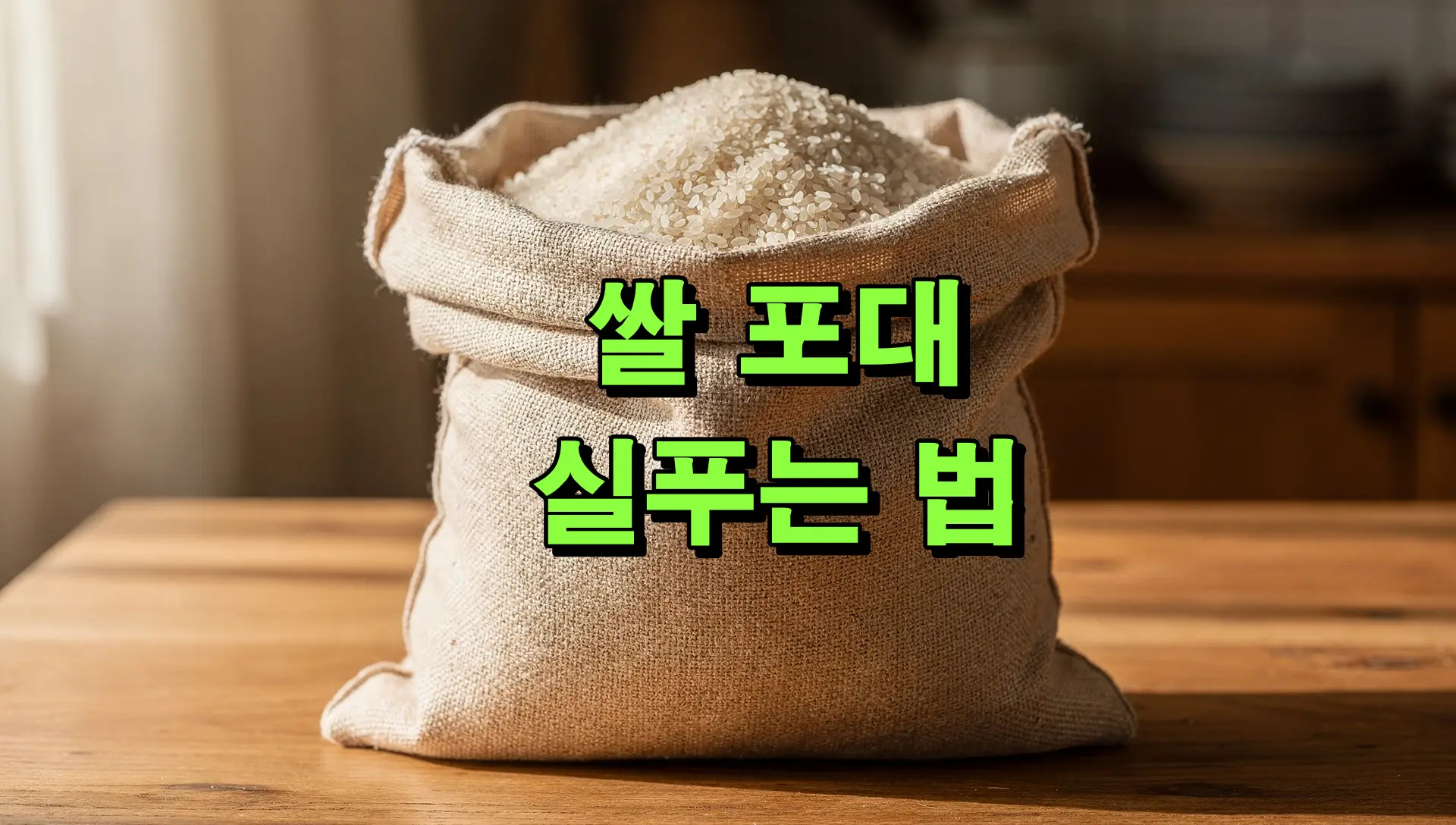 쌀 포대 실푸는 법