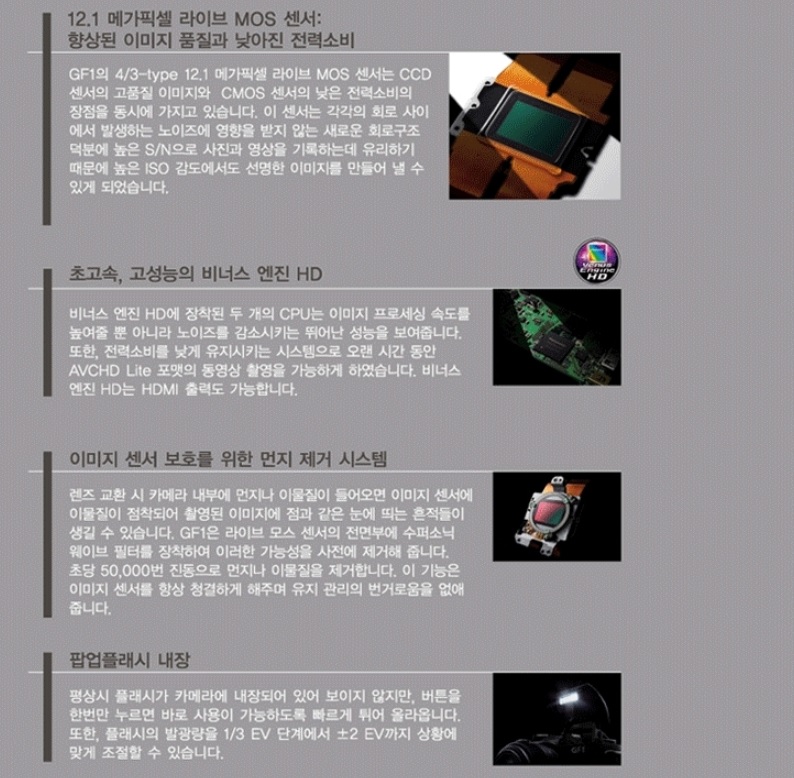 파나소닉 루믹스 DMC-GF1 스펙