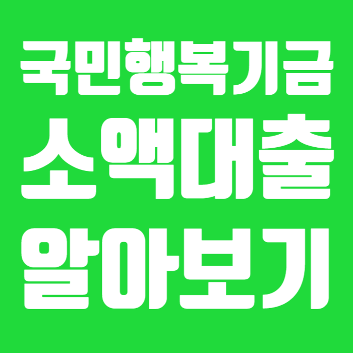 국민행복기금 소액대출