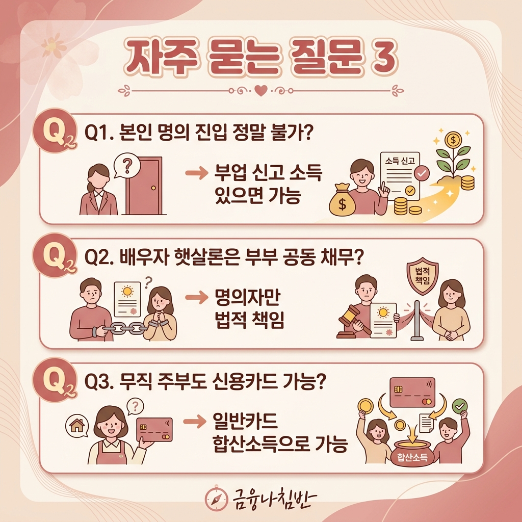 주부 햇살론 자주 묻는 질문 3가지