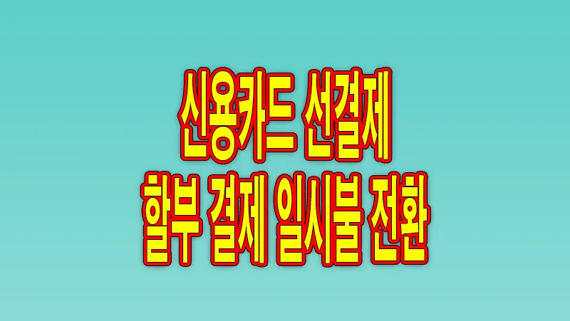 신용카드 즉시결제&#44; 선결제로 할부 이자 줄이기