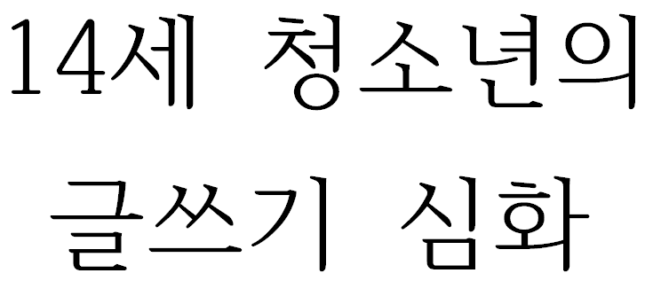 14세 청소년의 글쓰기 심화