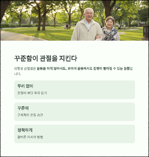 관절 튼튼하게! 퇴행성 관절염 예방을 위한 효과적인 운동법