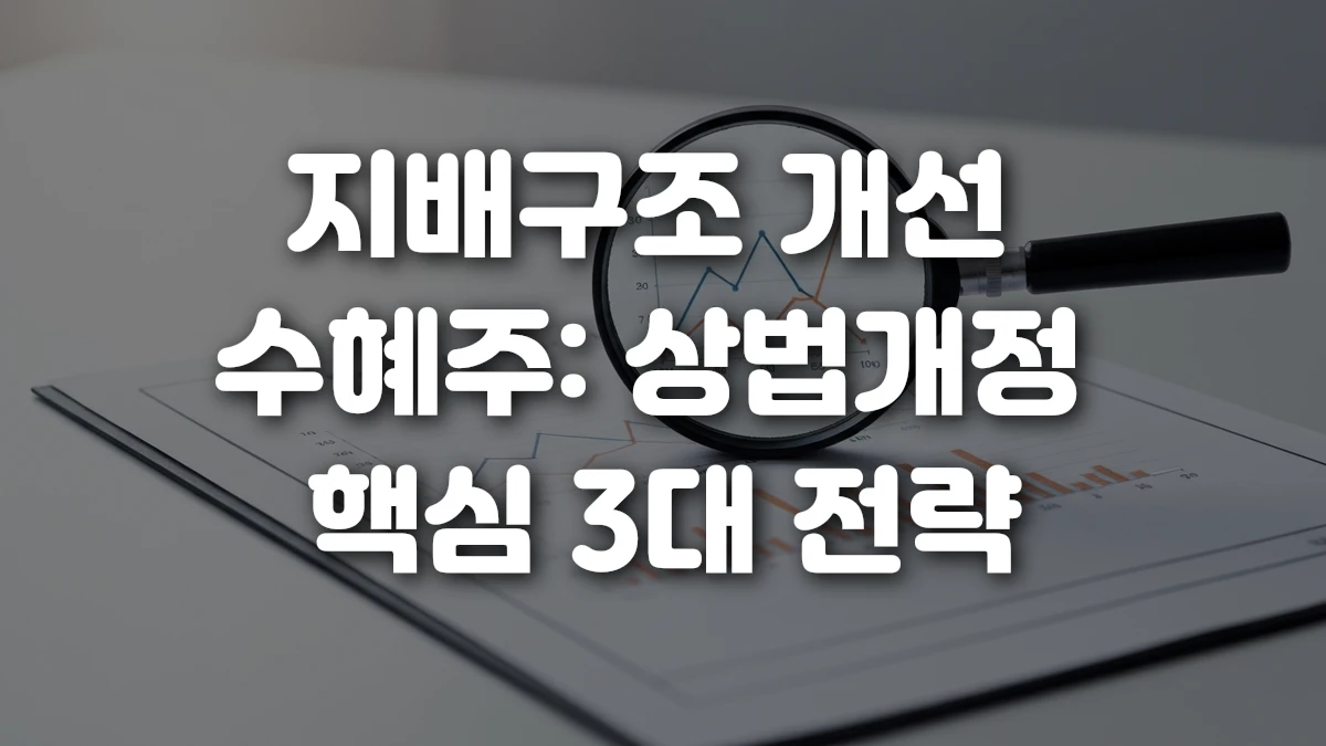 지배구조 개선 수혜주 상법개정 핵심 3대 전략