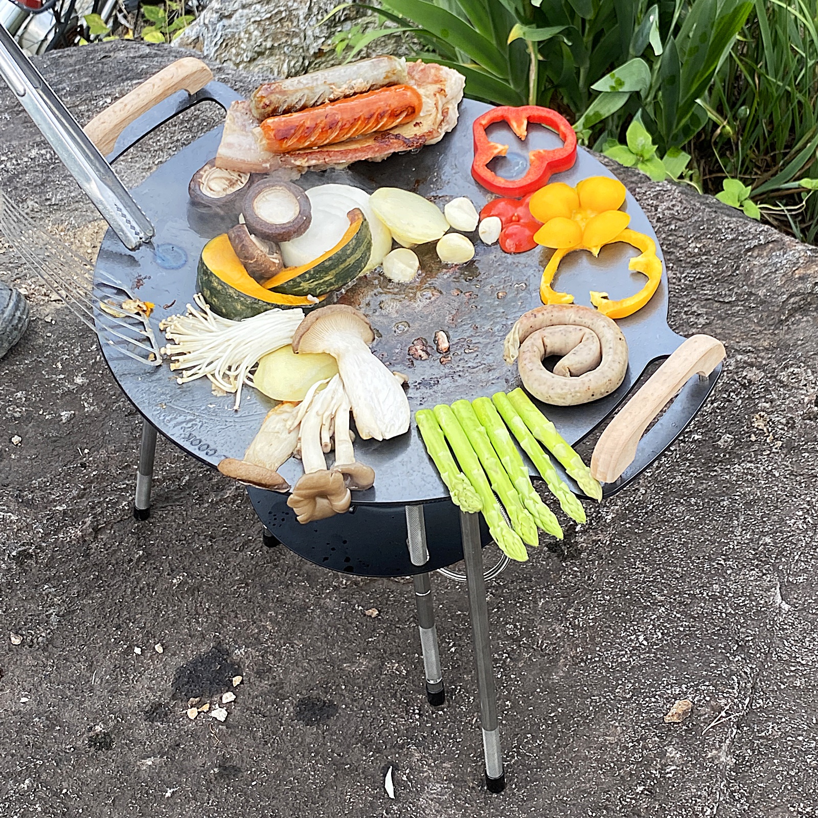 삼겹살과 부재료 배치 바꾸기