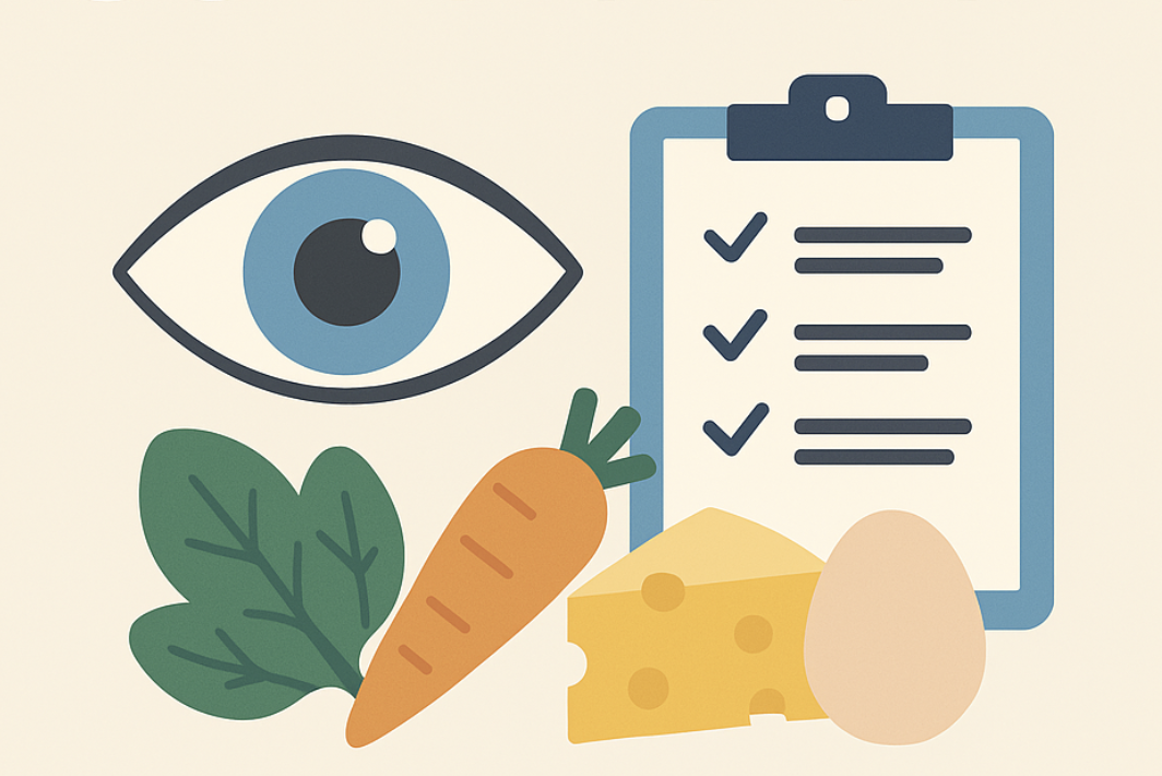 눈건강을 위해 섭취해야 하는 각종 음식들이 있는. 포스터