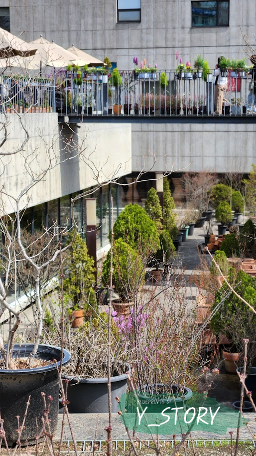 조성룡 건축가가 설계한 지앤아트스페이스의 외부 정원 모습