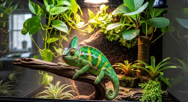 베일드 카멜레온이 아플 때 나타나는 증상 (식욕, 피부, 행동) 관련 사진