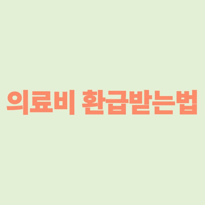 의료비 환급받는법