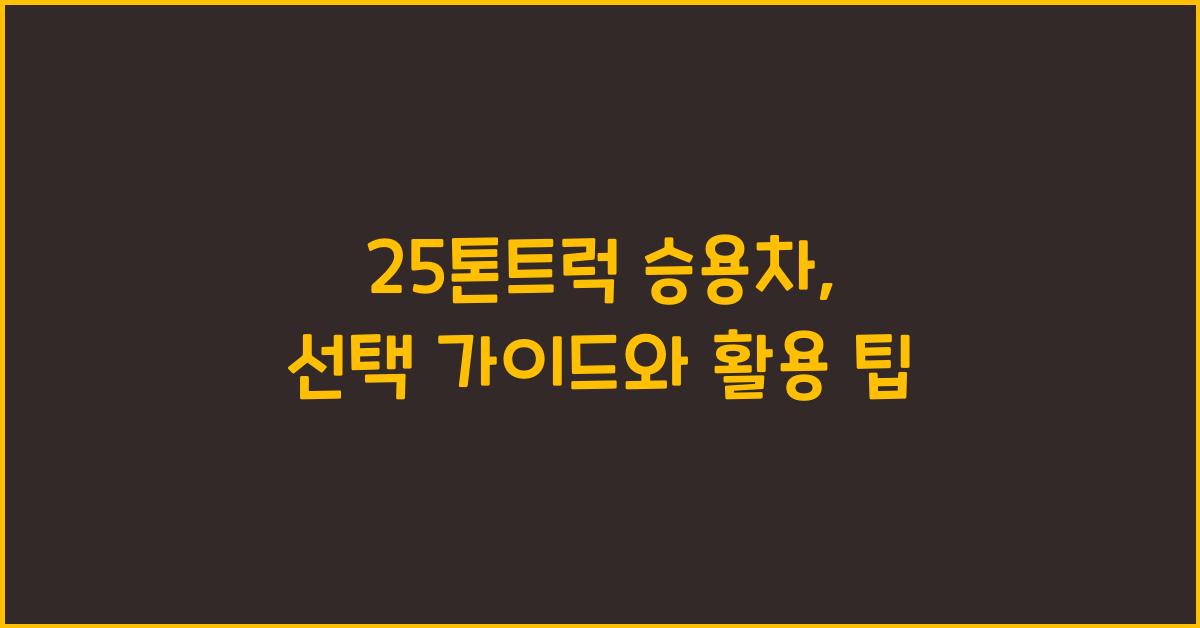 25톤트럭 승용차