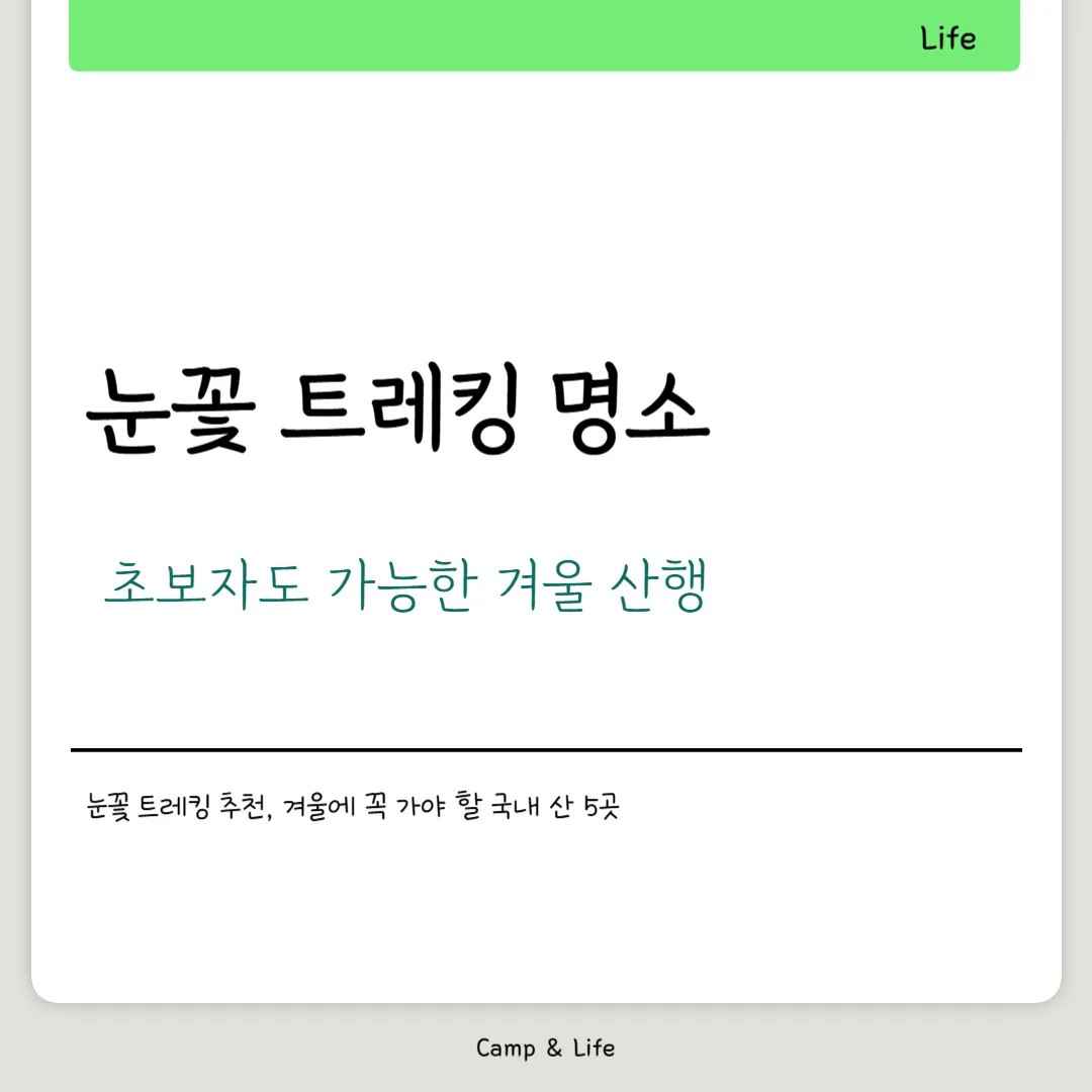 눈꽃 트레킹 추천