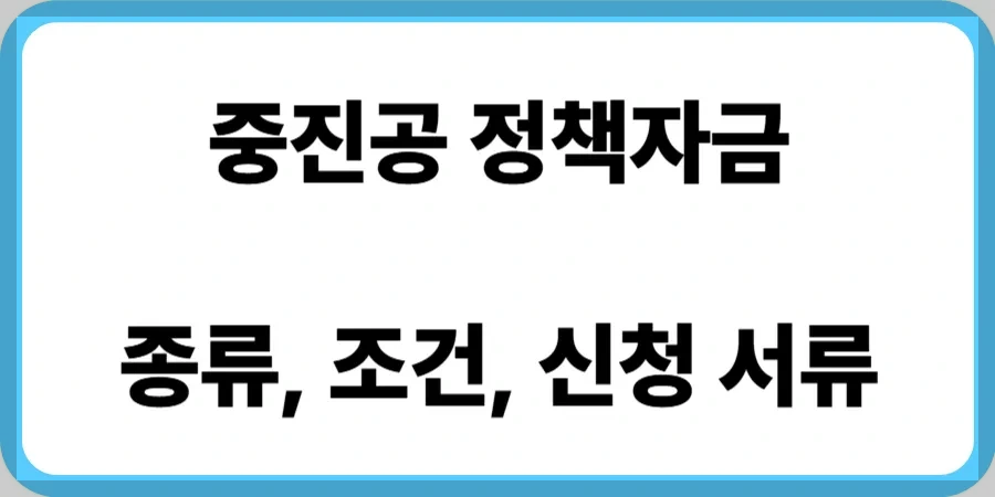 중진공 정책자금