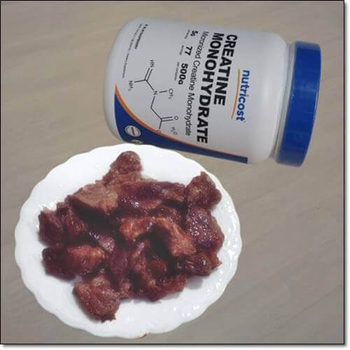 크레아틴 많은 음식과 크레아틴 일수 화물