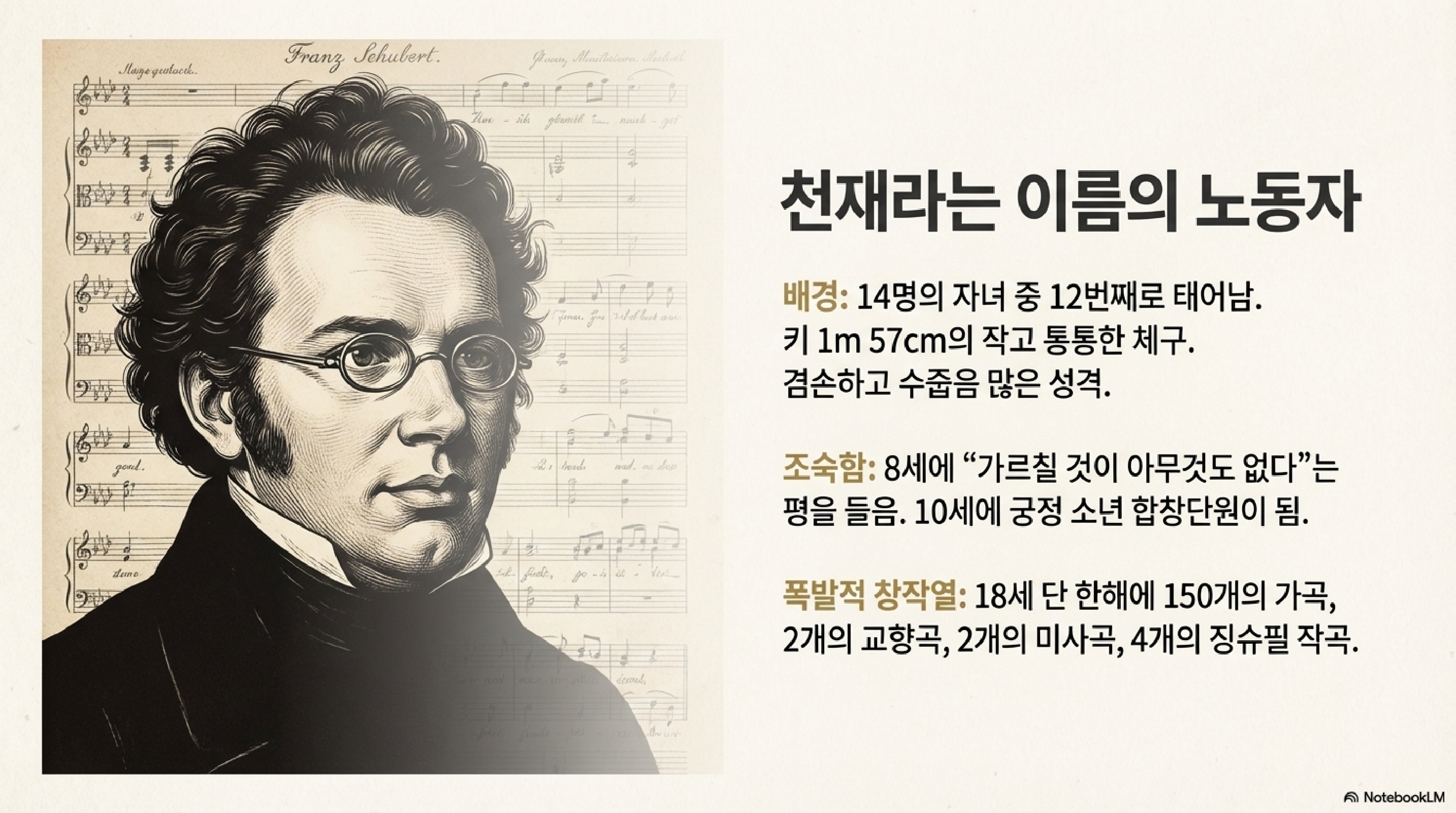 슈베르트의 천재성, 엄청난 창작열