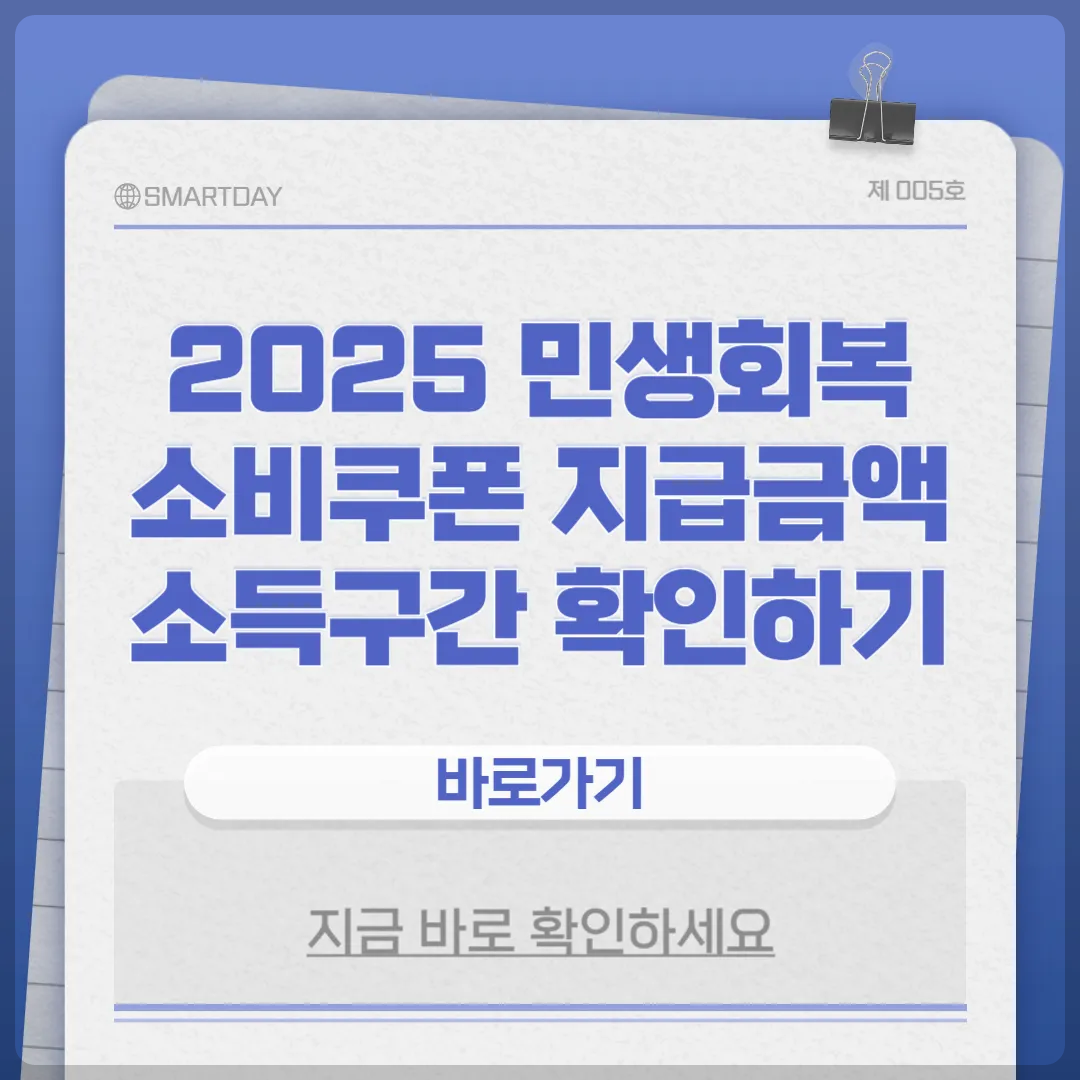 2025 전국민지원금 민생회복 소비쿠폰 소득구간