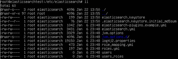 /etc/elasticsearch 디렉토리 내부 파일들