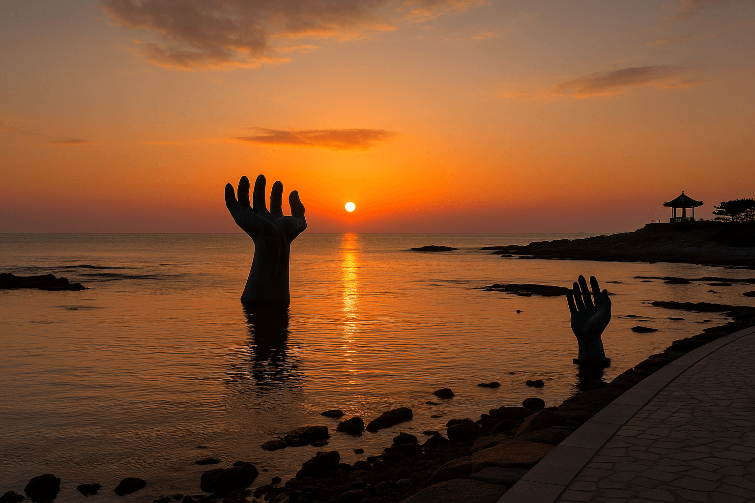 포항 호미곶에서 감상하는 일출과 바다의 장엄한 아름다움
