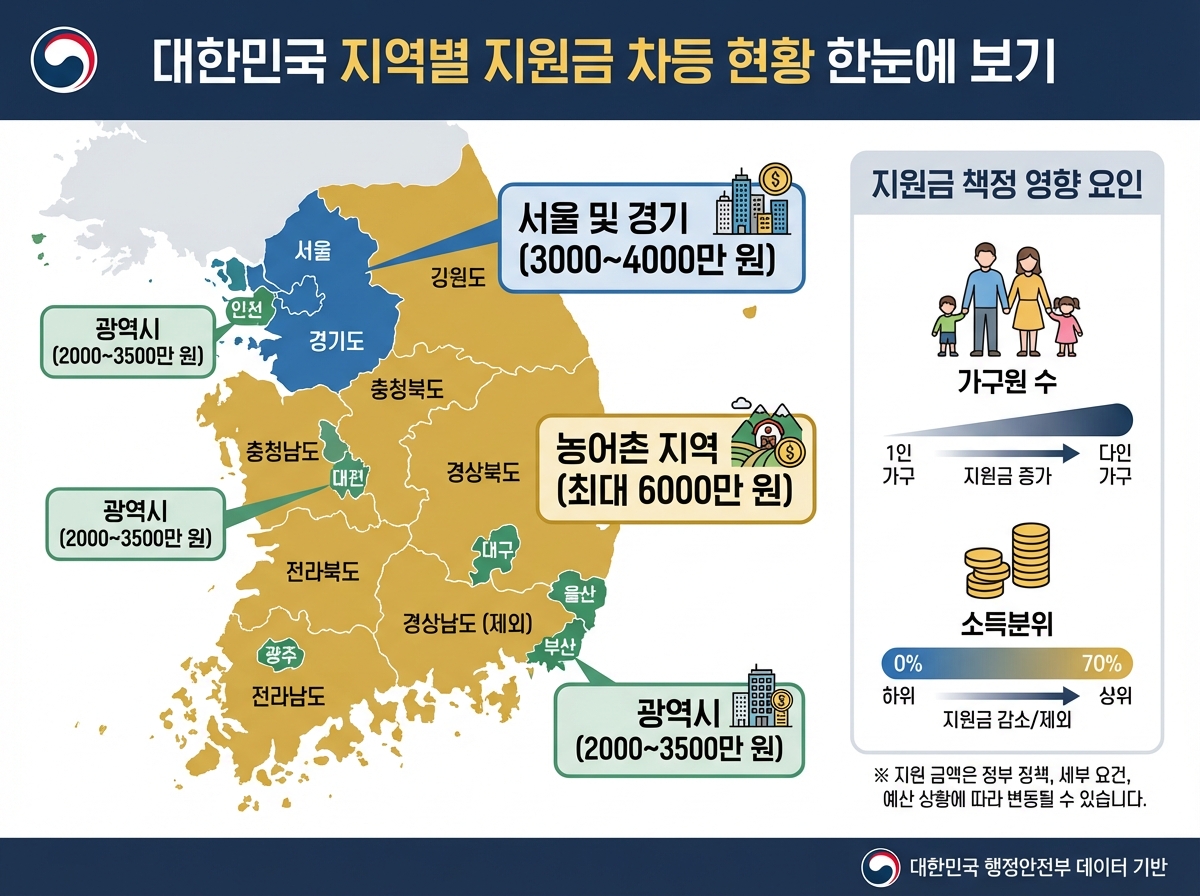 지역별 지원금액 한눈에