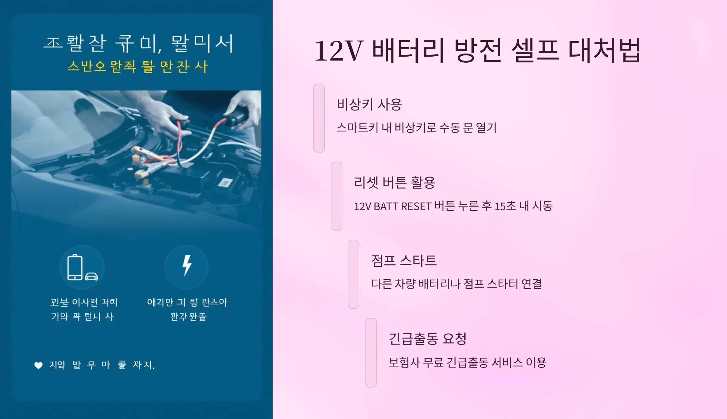 12V 배터리 방전 시 셀프 대처법