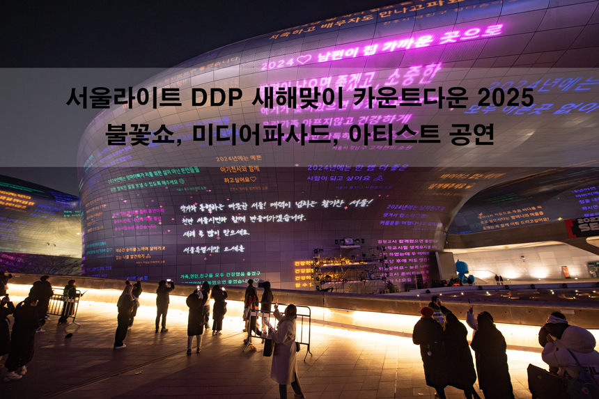 서울라이트 DDP 새해맞이 카운트다운 2025 - 불꽃쇼, 미디어파사드, 아티스트 공연