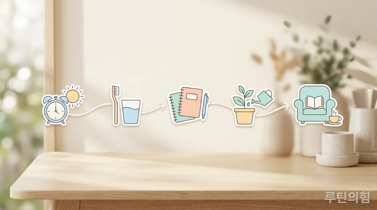 '그레이트 락인' 루틴 5단계 구축 과정을 보여주는 인포그래픽