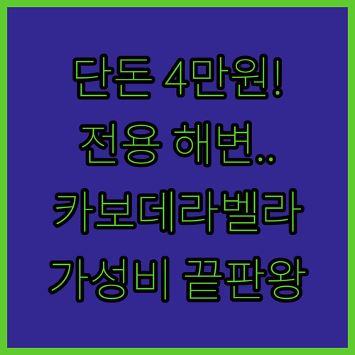 단돈 4만원으로 누리는 전용 해변 카..