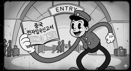 중국 전자입국신고서 관련 사진