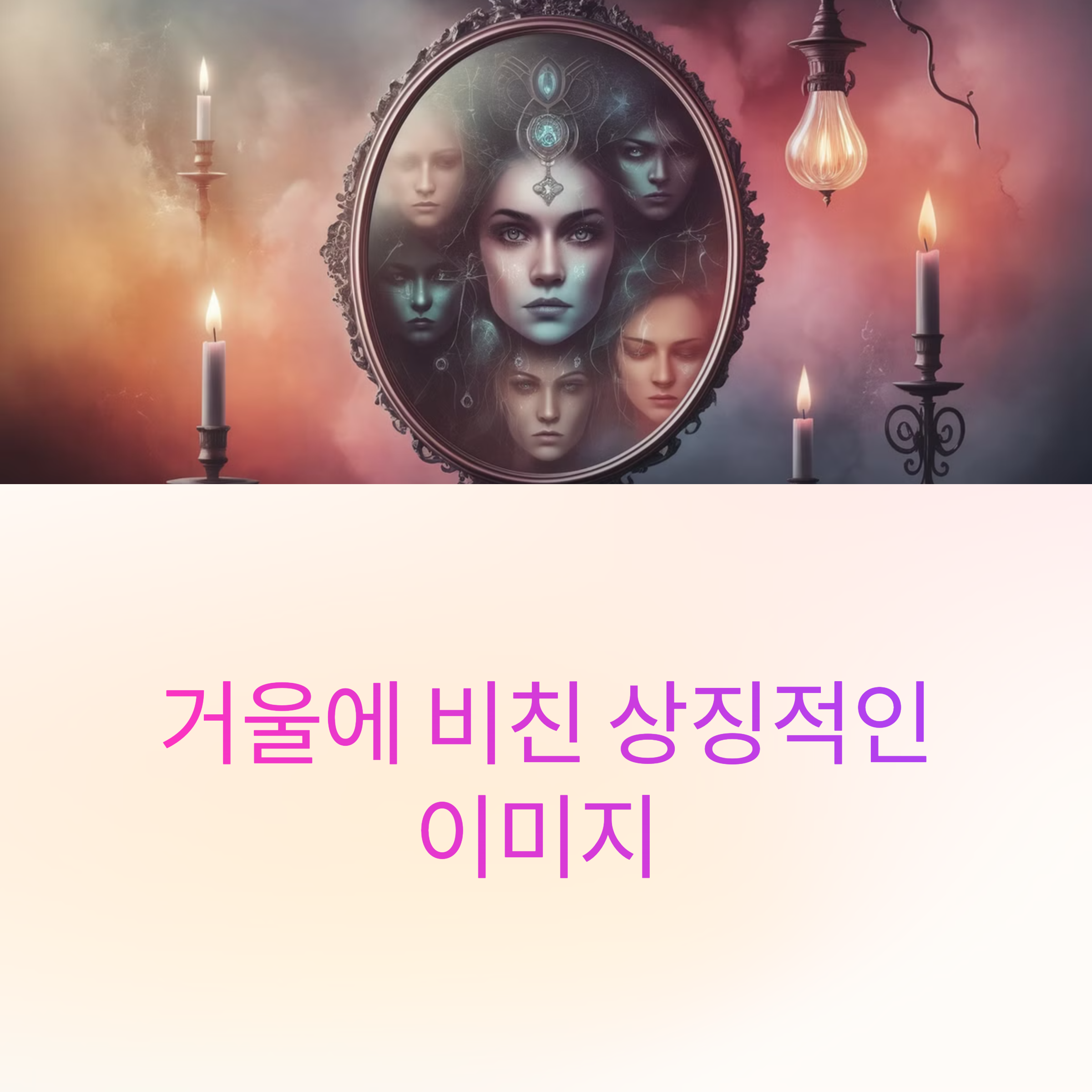 거울에 비친 상징적인 이미지
