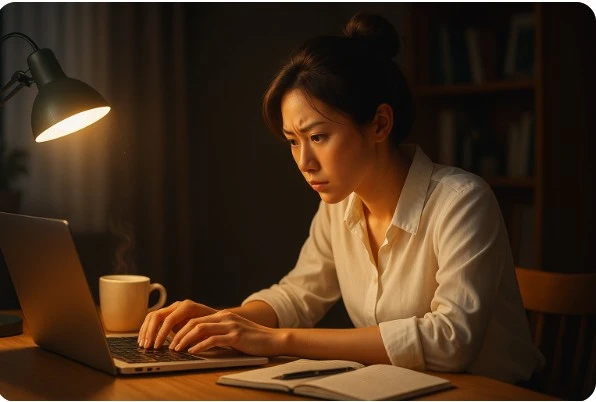 한 가지 일에 집중하며 몰입하는 모습