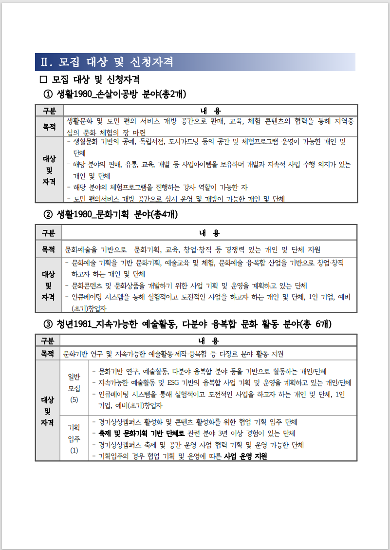 경기도 상상 캠퍼스 신규 입주 모집