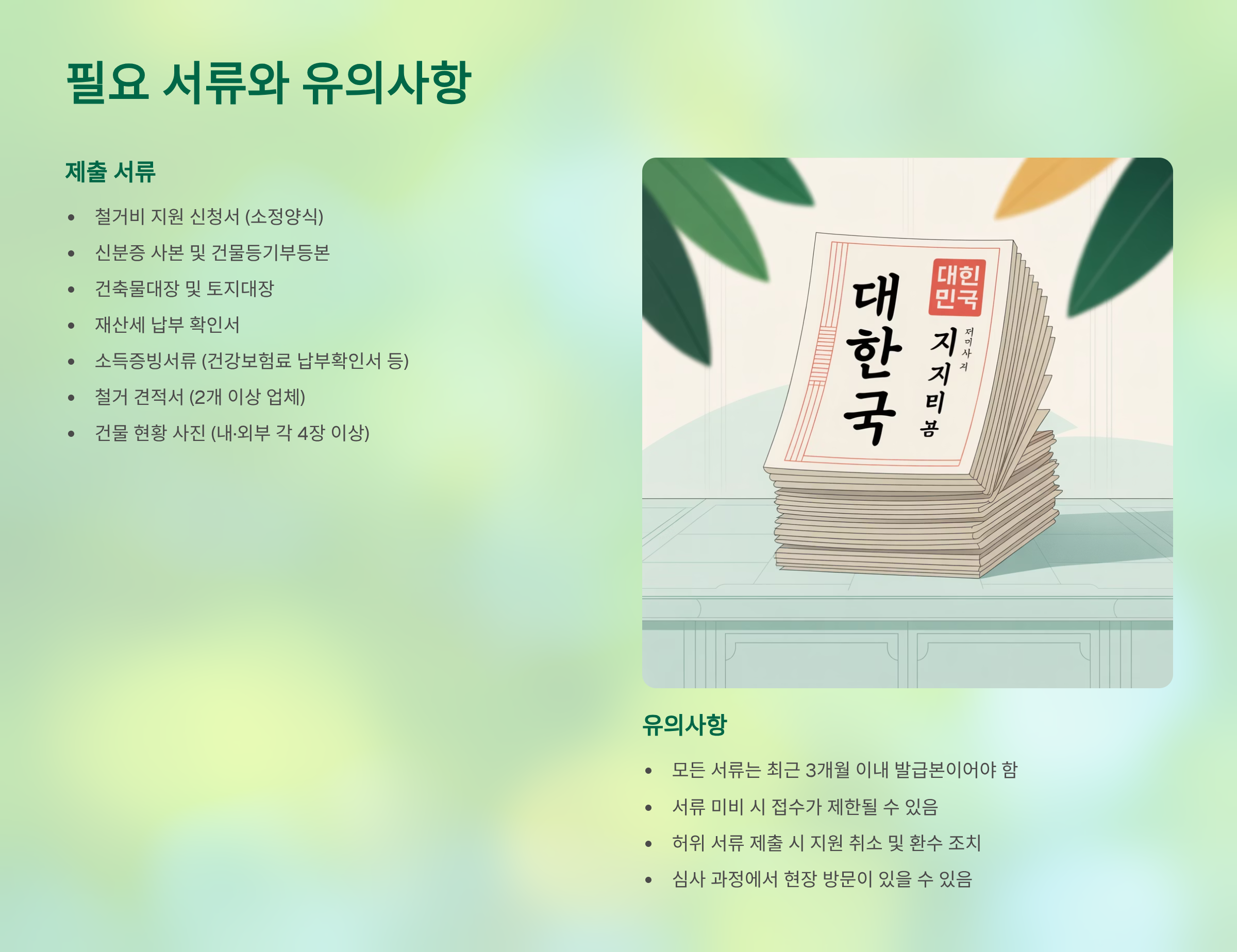 필요 서류와 유의사항