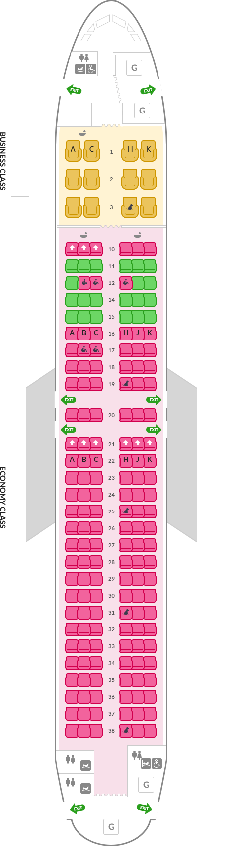 아시아나항공 에어버스 A321 기본정보, 좌석배치도, 좌석 간격