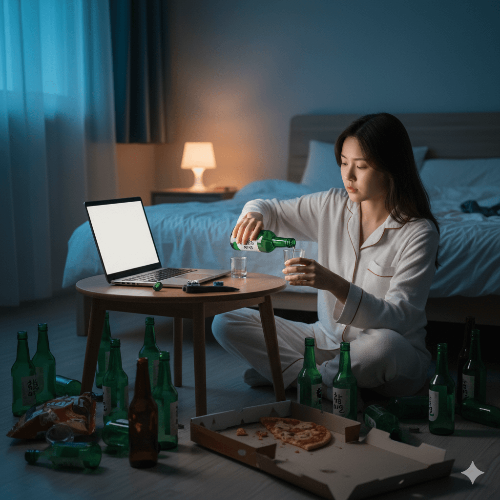 자기 전 과음 - 사진