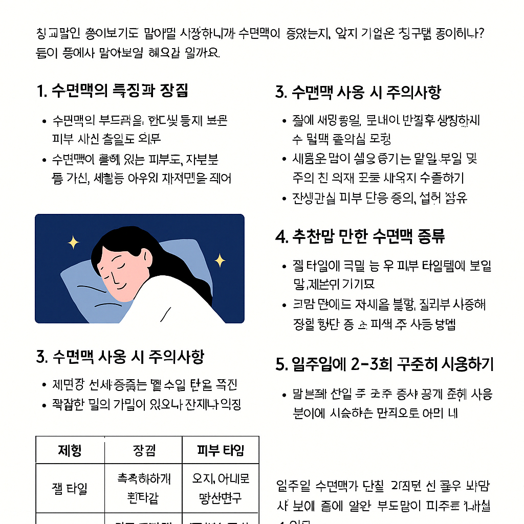소비 성향별 마스크팩 추천표