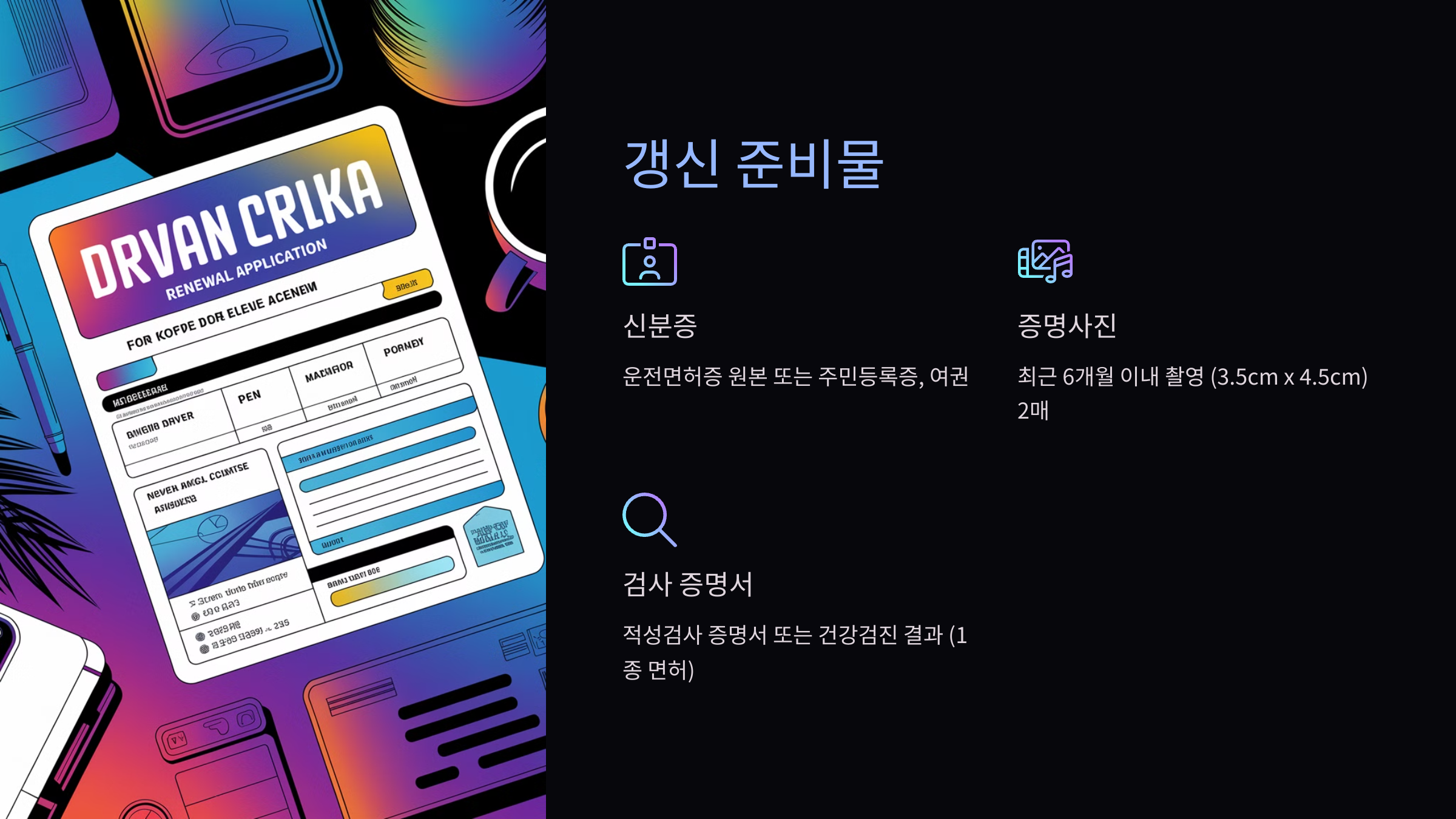 운전면허증 갱신 준비물