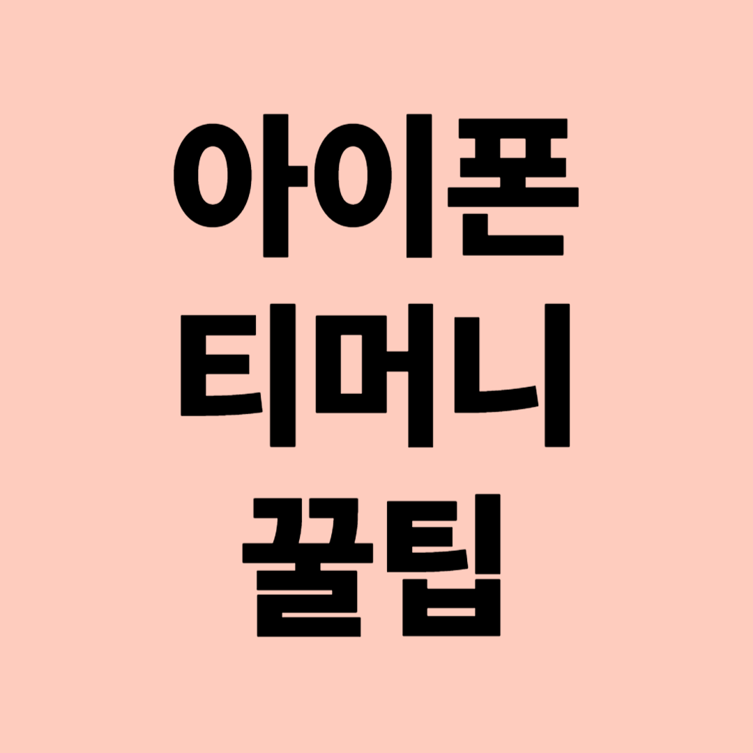 아이폰 티머니, 현명하게 쓰는 꿀팁!