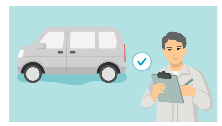 회사법인차 체크리스트 확인하는 모습