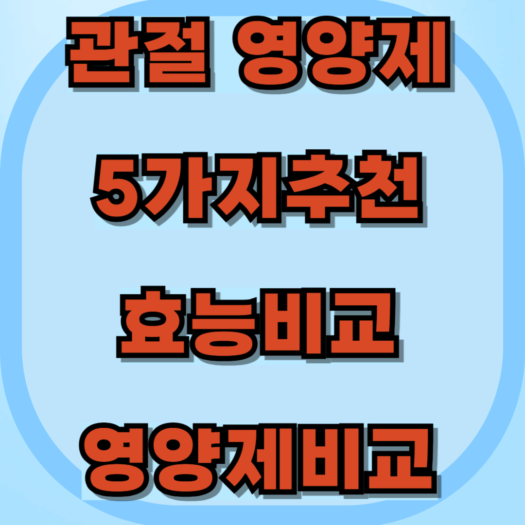 관절영양제추천