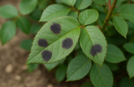 검은점무늬병 이 생긴 식물 사진