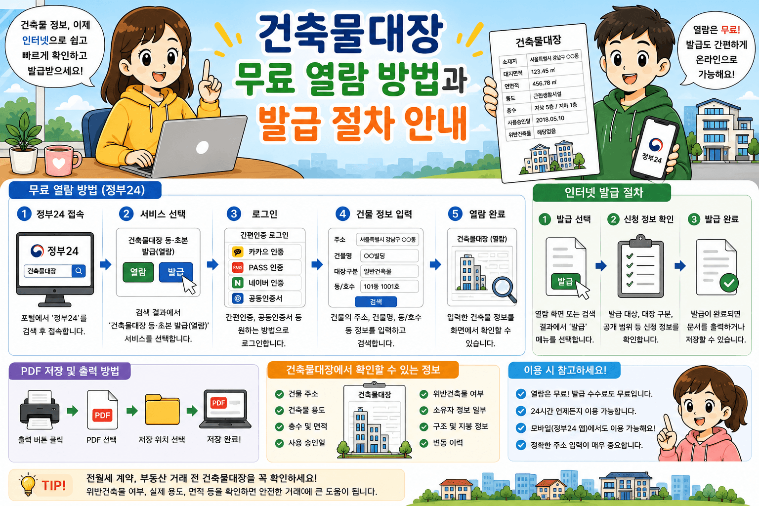 건축물대장 무료 열람 방법과 발급 절차 안내