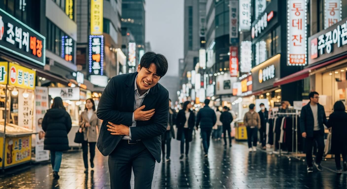 왼쪽 갈비뼈 아래 통증