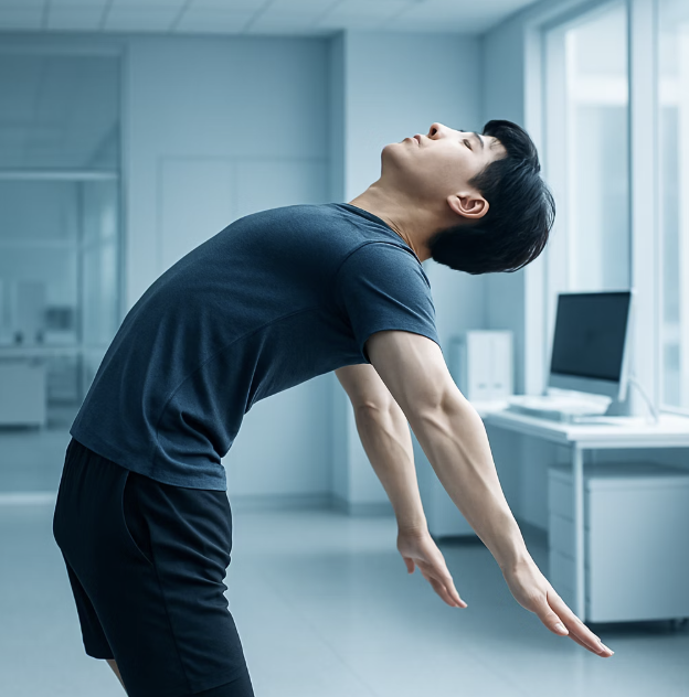 서서 허리 뒤로 젖히기, 통증을 부르는 스트레칭
