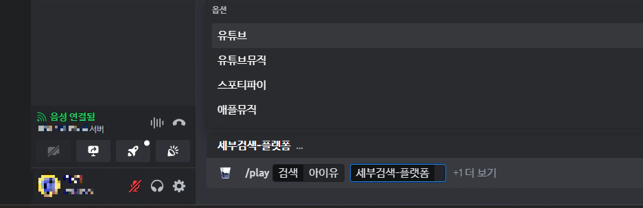 재생할 플랫폼 선택